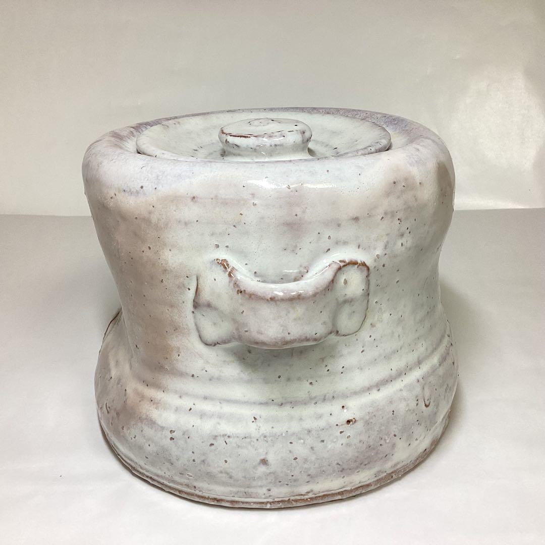 水指 萩 指月窯 波多野善蔵 塗蓋付 木箱入 茶道具 古物品