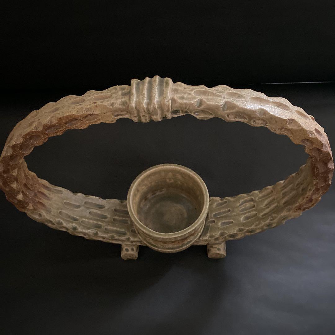 未使用　自宅保管品　大型花器『花窓』瀬戸　元青磁の名家