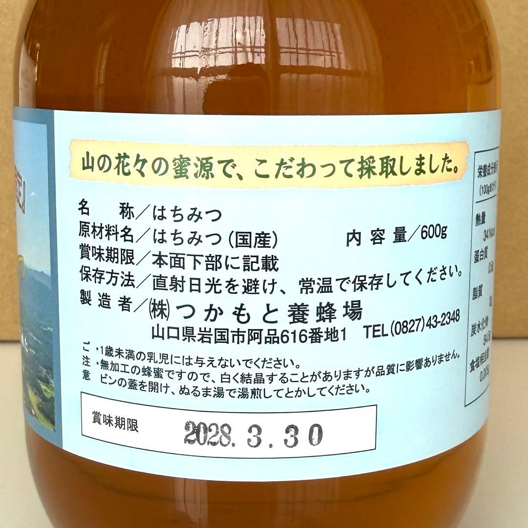 【国産非加熱】山の花々のはちみつ　600g×24本　つかもと養蜂場