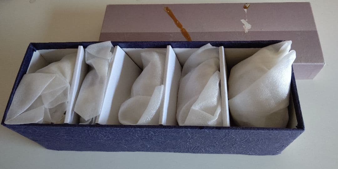 京焼 清水焼 栄泉作 紅丸草子湯呑み 小鉢 5客 三つ足