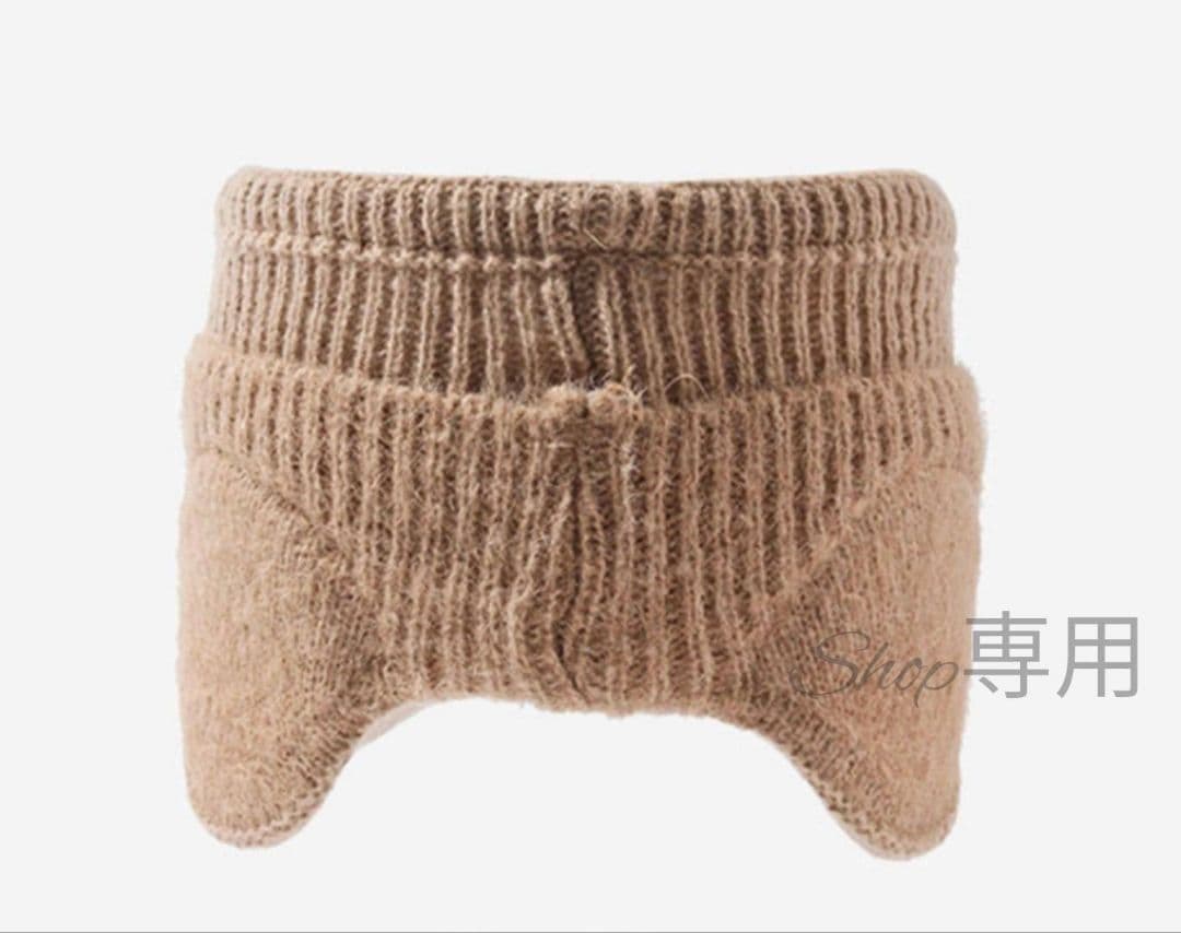 新品 白 ニット帽 つば付き 黒 耳当て サンバイザー ゴルフ レディース