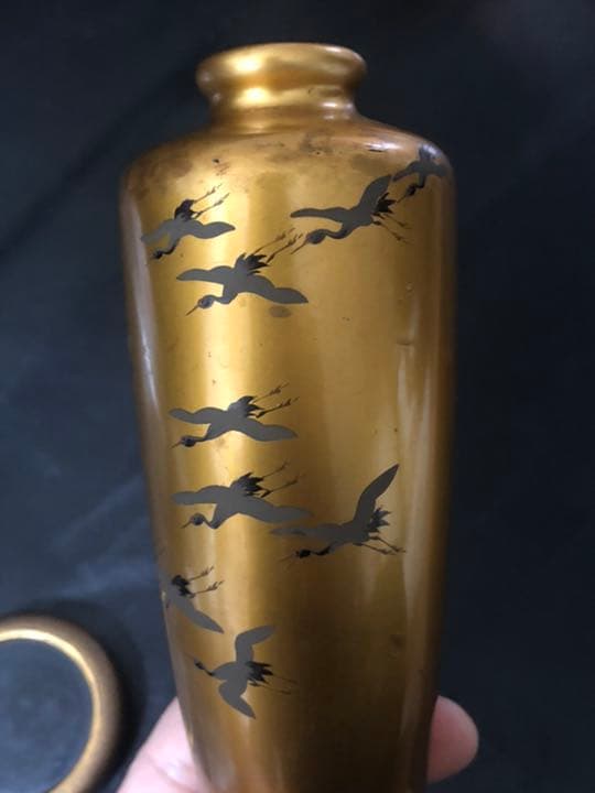極上品◼️蔵から出てきた謎の黄金の蒔絵壺、蒔絵壷、骨董品、古美術品です。