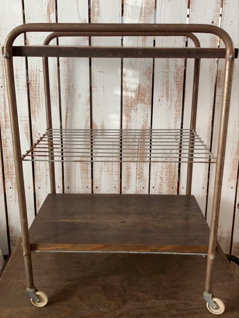 ヴィンテージ　三段　キャスター付き　ワゴン　飾り棚
