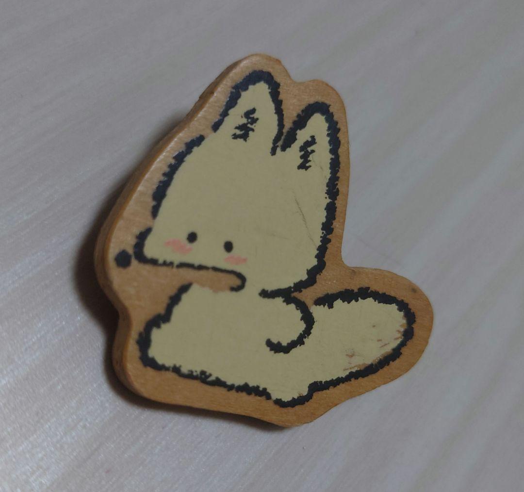 ファンシー絵みやげ バッジ きつね レトロ 懐かしい