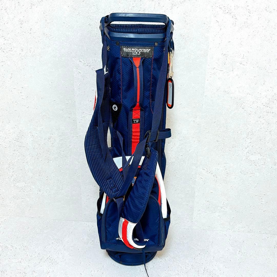 美品 サンマウンテン キャディバッグ 8.5型 軽量 スタンド式 ネイビー