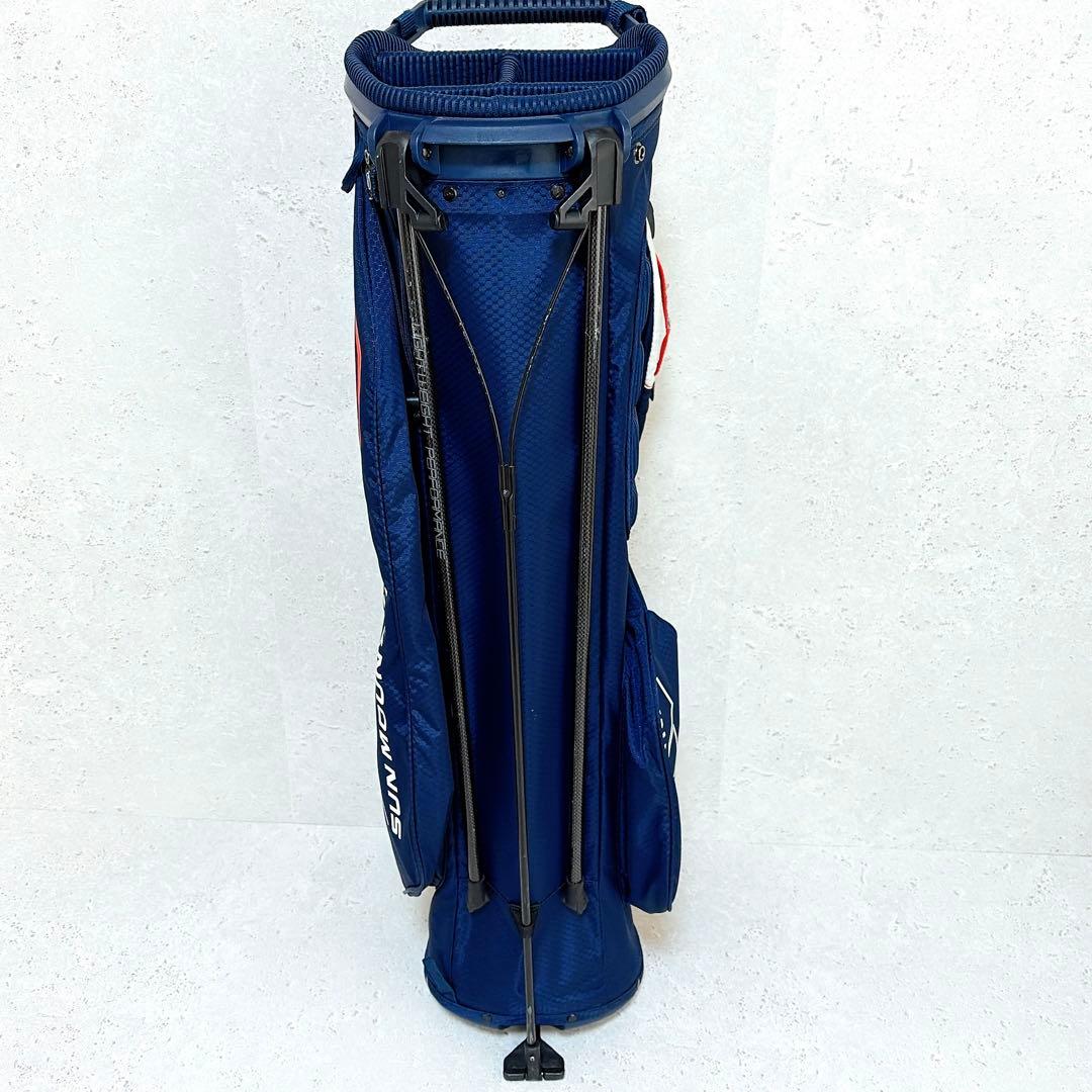 美品 サンマウンテン キャディバッグ 8.5型 軽量 スタンド式 ネイビー