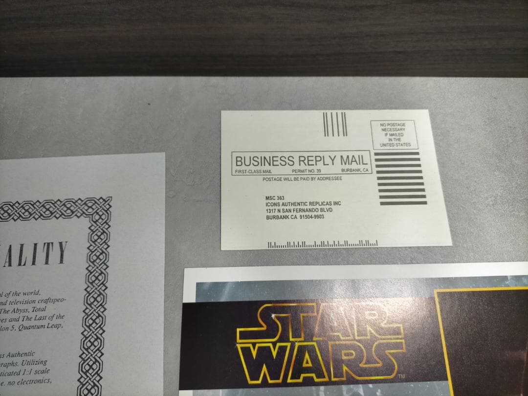 ICON　スターウォーズ オビワン ケノービ ライトセーバー 1/1 認定証付き