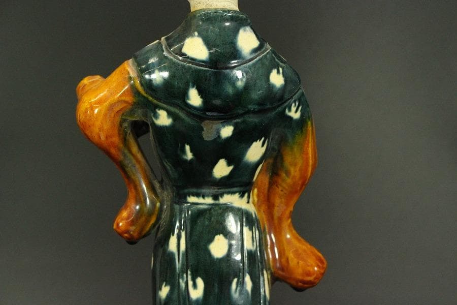 中国美術 三彩 女人 俑 高39.5cm(LC329)