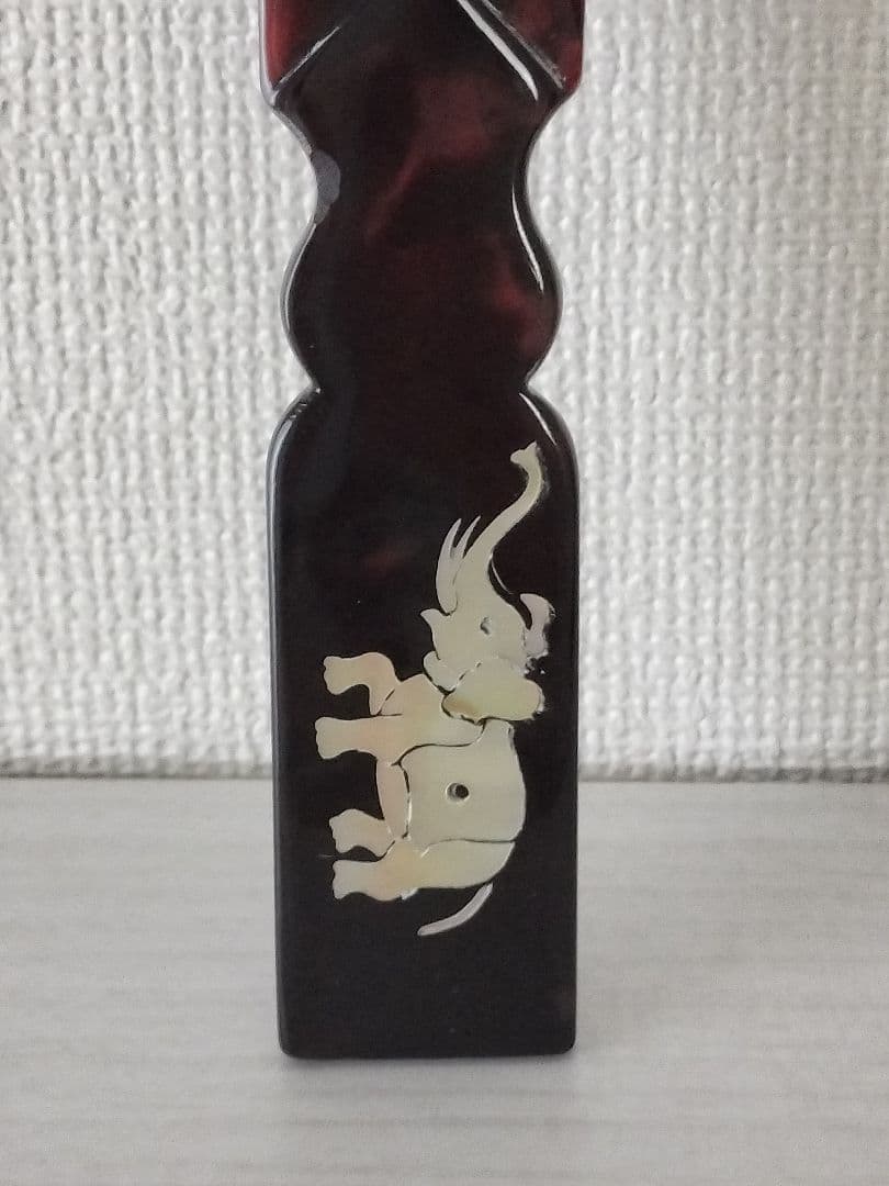 本鼈甲 ペーパーナイフ 螺鈿 装飾 細工 象 魚 べっ甲 象 魚