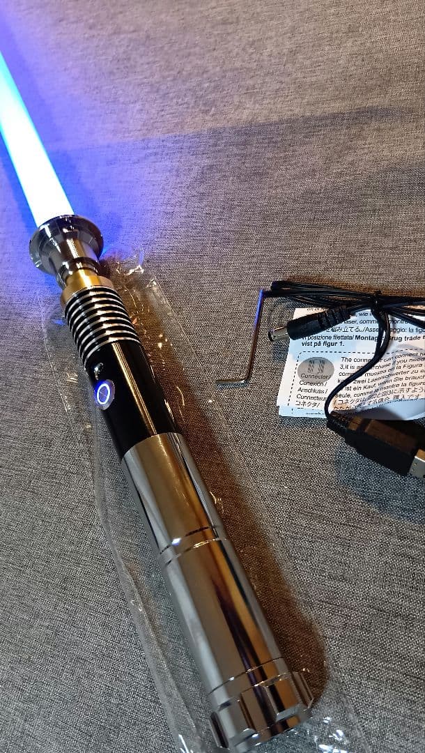 合金製ライトセーバー ルーク仕様 SWギミック 振動 音 光 usb充電 新品