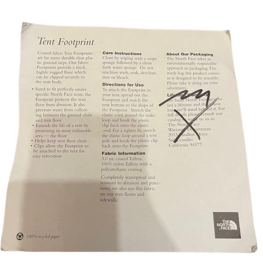 ノースフェイス vapor tent footprint フットプリント