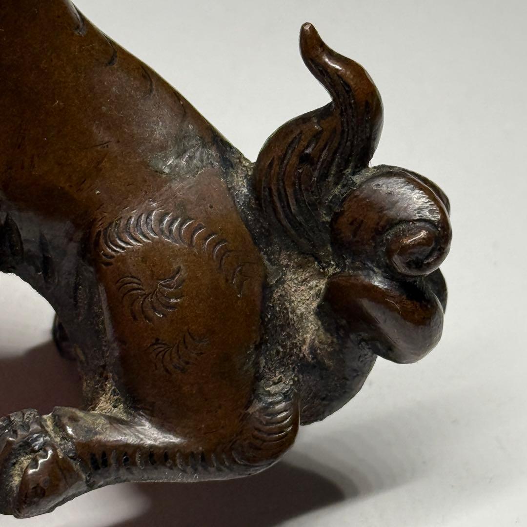 古銅　獅子　置物　銅置物　銅器