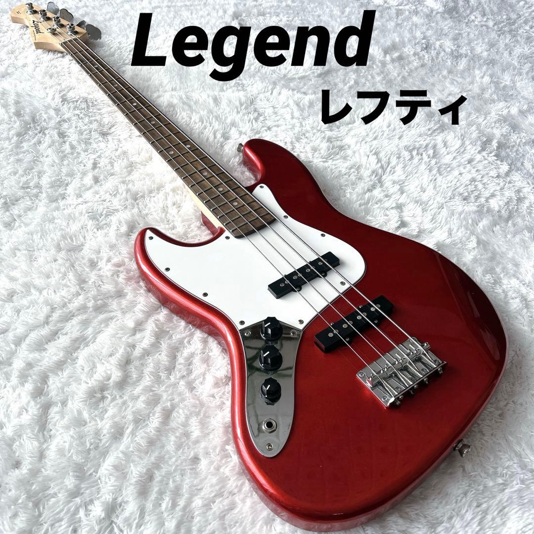 レフティ✨Legend エレキ ベース レッド 4弦 ジャズ 左