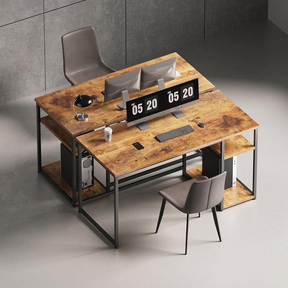 Maihail ゲーミングデスク ラック付き pcデスク 幅140*奥行60cm