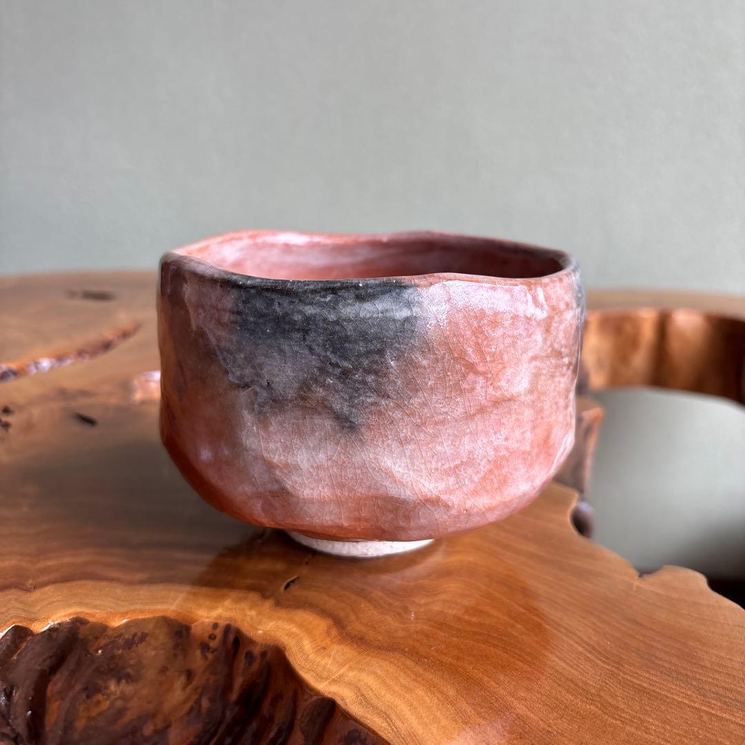 赤楽茶碗 春悦作 楽焼 抹茶碗 茶道具 共箱(43)