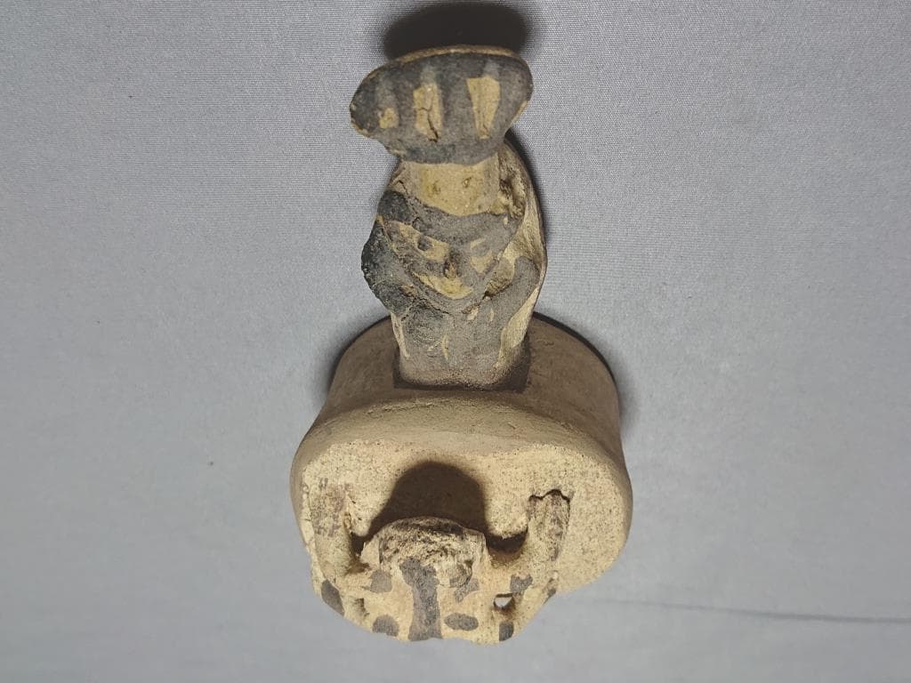 コレクター収集品 アンデス プレコロンビア チャンカイ文化 （蛙.人面）土偶