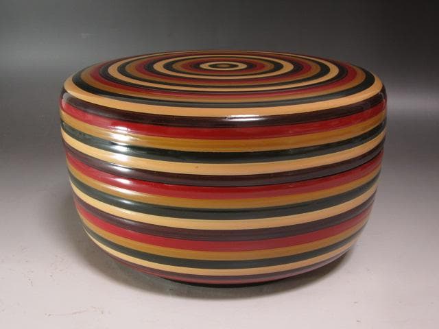 ☆　川端近左　独楽塗喰籠　裏千家　十四代　淡々斎の花押がございます☆y623