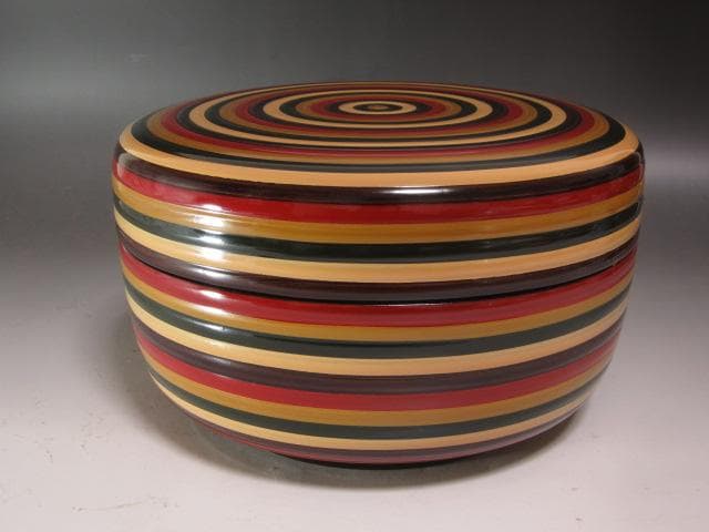 ☆　川端近左　独楽塗喰籠　裏千家　十四代　淡々斎の花押がございます☆y623