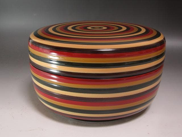 ☆　川端近左　独楽塗喰籠　裏千家　十四代　淡々斎の花押がございます☆y623