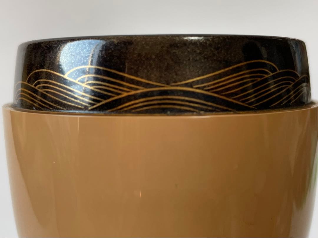 茶道具　 中村恭蔵　山水蒔絵　棗　共箱　加賀蒔絵師　蒔絵　漆　茶入