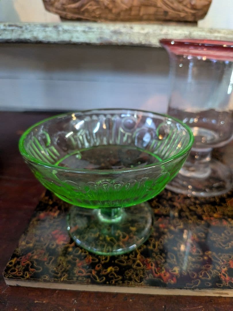 気泡たっぷり　古くてレトロな氷コップ　3点