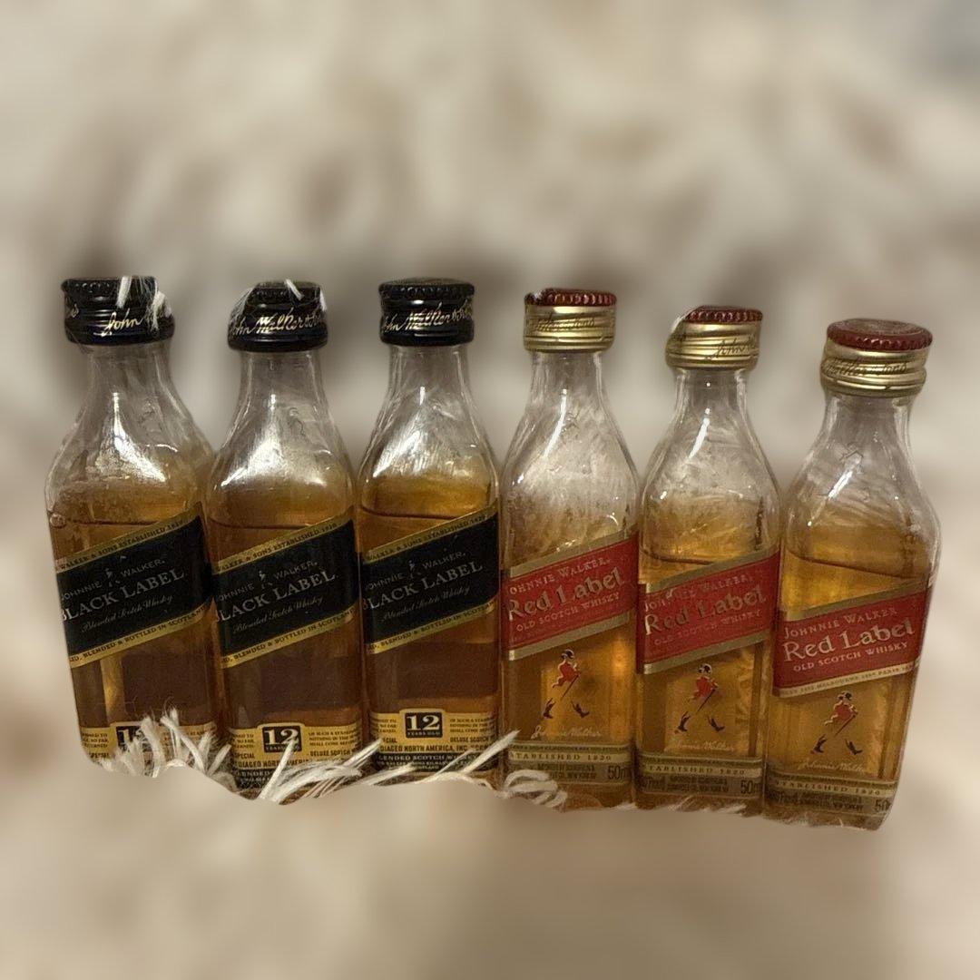Johnnie Walker Red & Black 50mlミニボトル 古酒