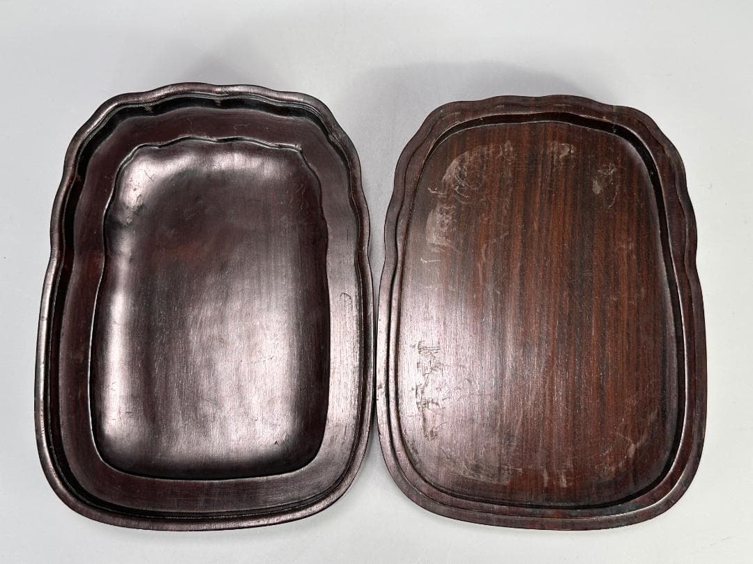 中国美術　清時代　清康熙　陳奕禧銘　祥雲龍文端渓硯　紫端渓　古物保証　唐物　古物