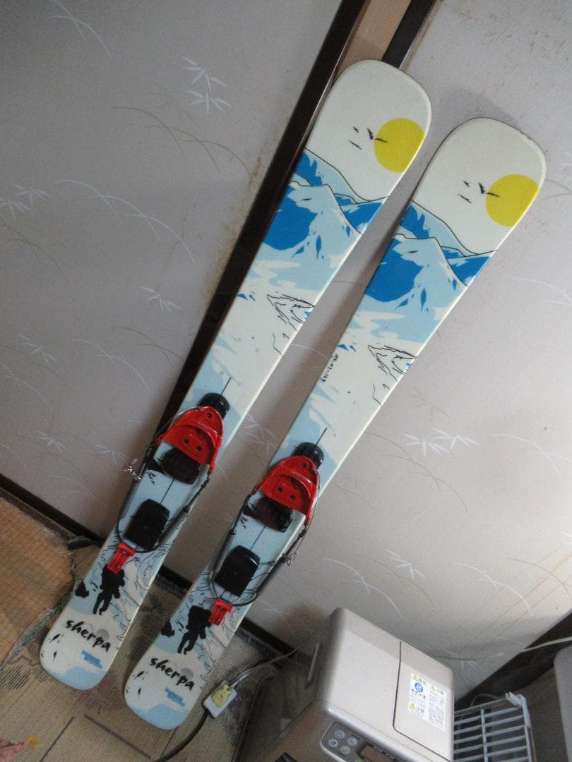 Sherpa☆ショートスキー☆テレマーク板チリビンディング130cm☆極太