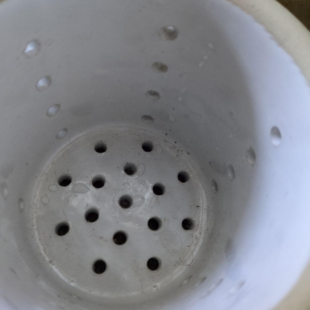 フランス　アンティーク　チーズ 大き目　水切り　フィセル　陶器　キャニスター