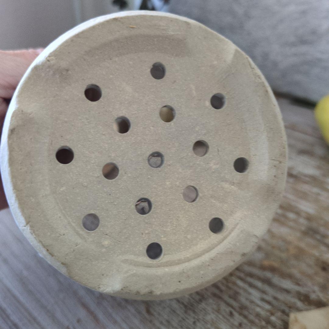 フランス　アンティーク　チーズ 大き目　水切り　フィセル　陶器　キャニスター