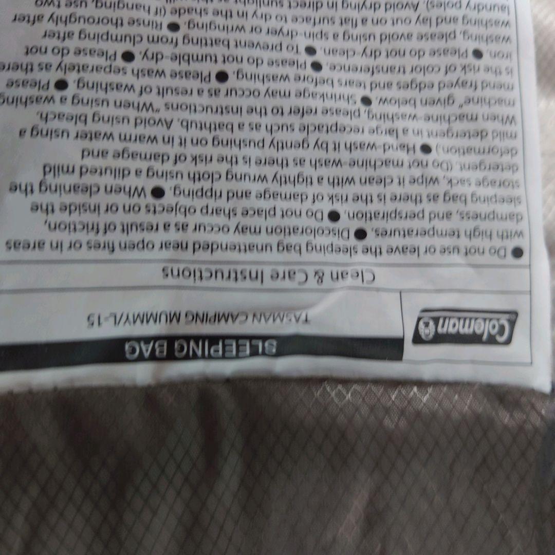 Coleman シェラフ 寝袋 タスマンキャンピングマミー