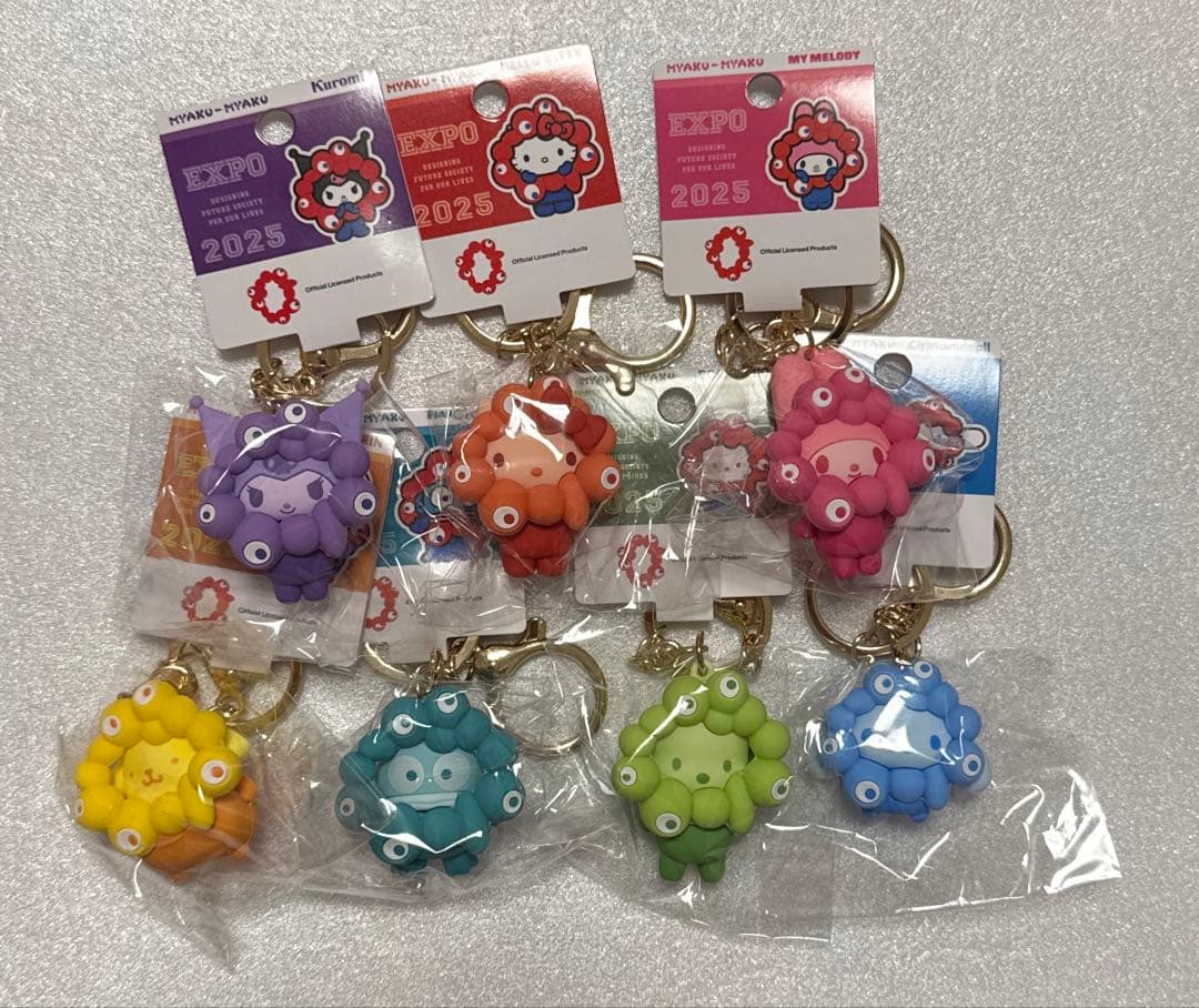 サンリオ推しカラー ミャクミャクキーホルダー 関西万博　コンプリート7種類