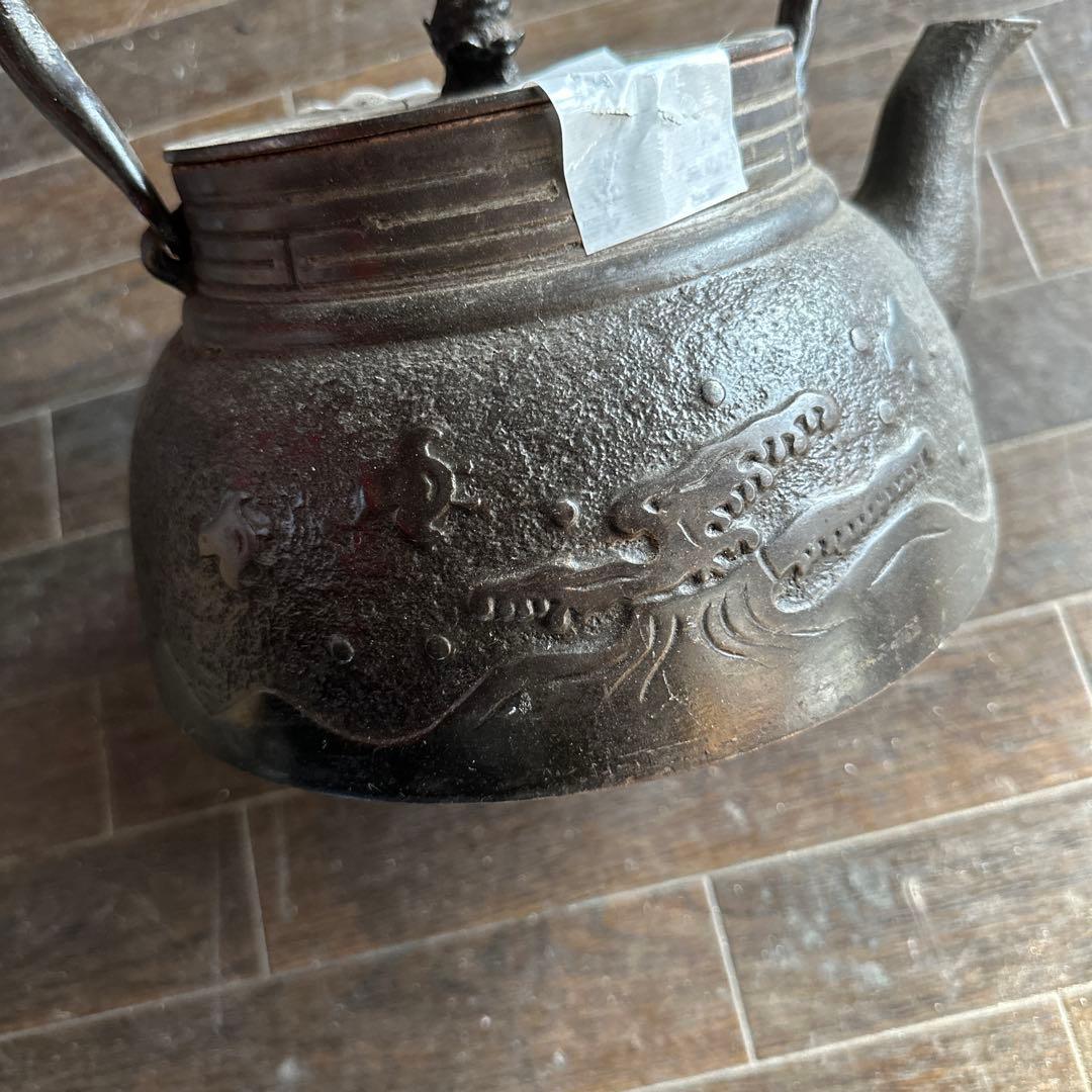 大きい南部鉄瓶海柄