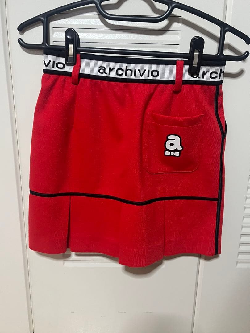 archivio 赤 スカート ポケット付き