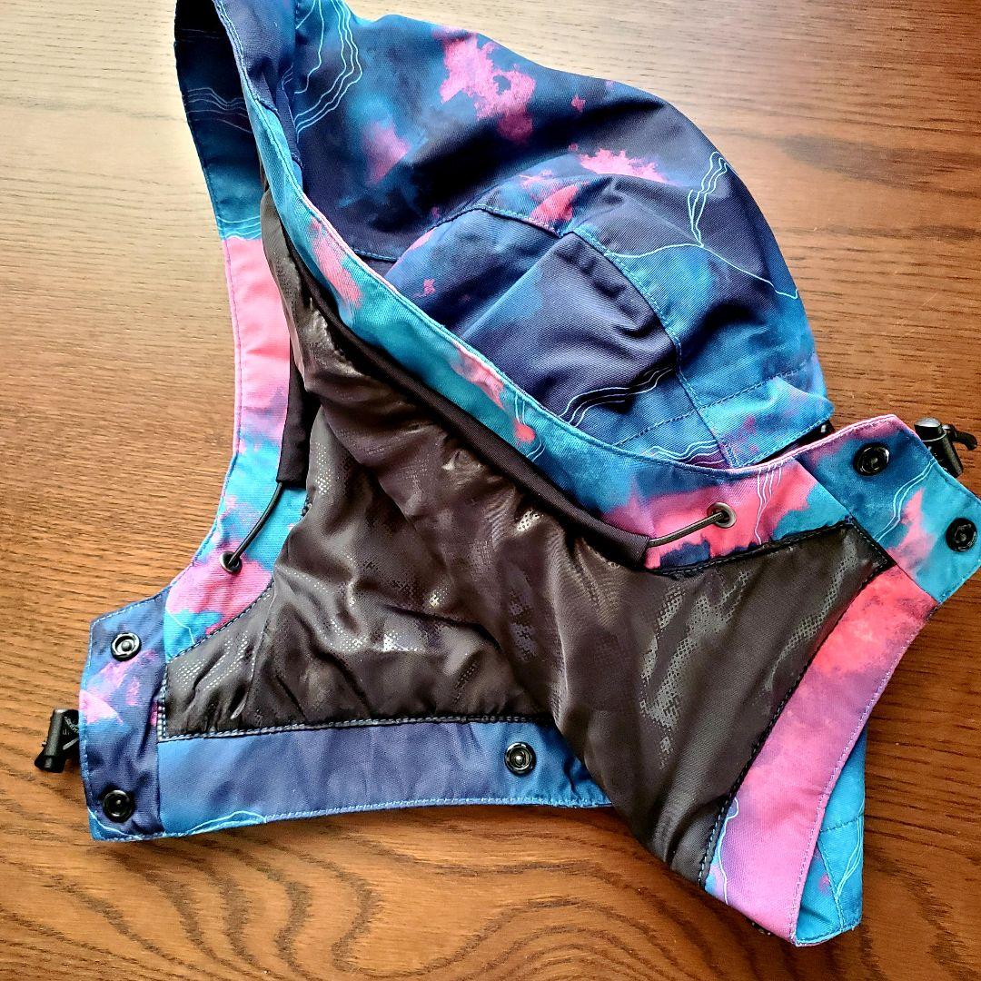 新品ブルー系迷彩柄ジャケット細見え防風撥水軽量 防寒スノボスキーレディースウエア