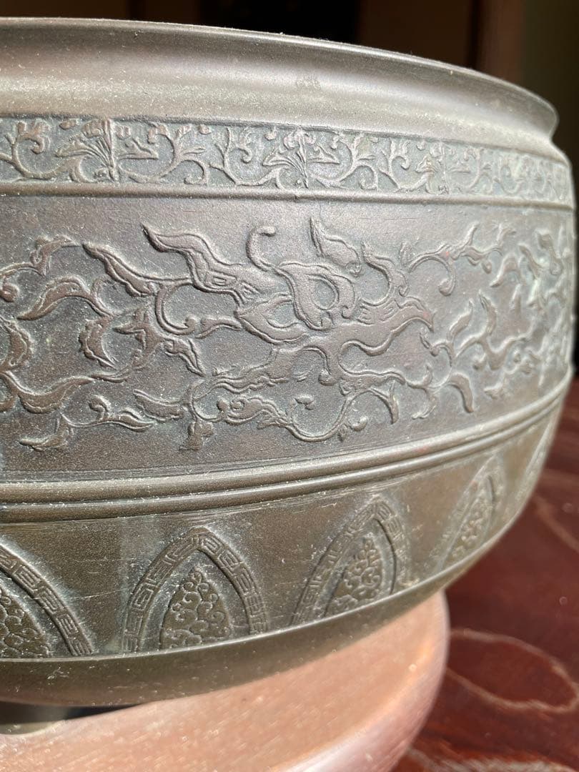 美品　骨董品　100年前　鉄製 火鉢 2個セット　直径30センチ