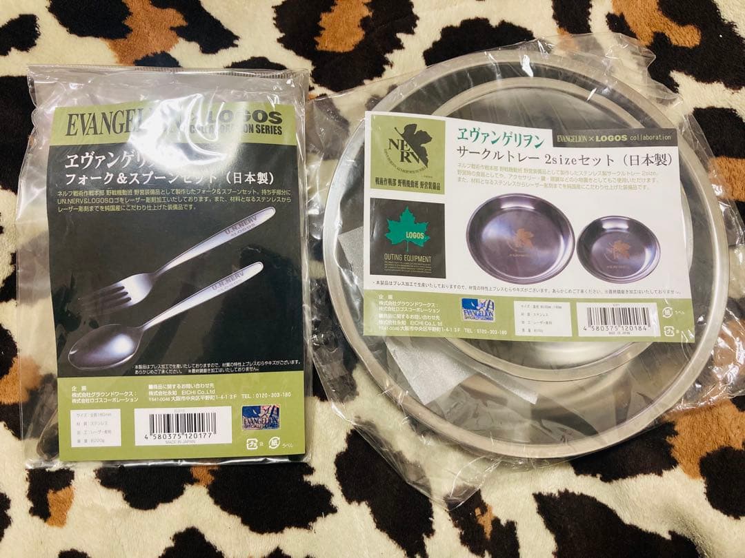 未開封 EVANGELION×LOGOS サークルトレー2枚 フォーク＆スプーン