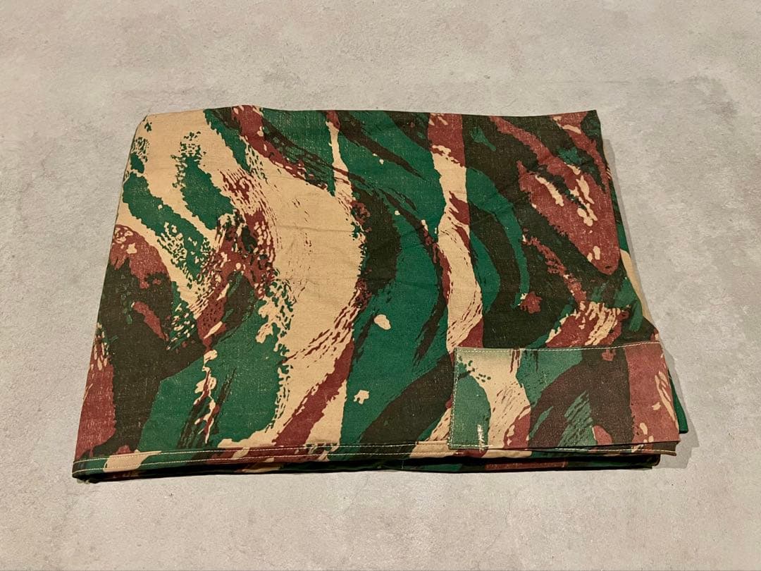 ②50s フランス軍 リザードカモ ポンチョテント ツェルトバーン 実物 軍幕