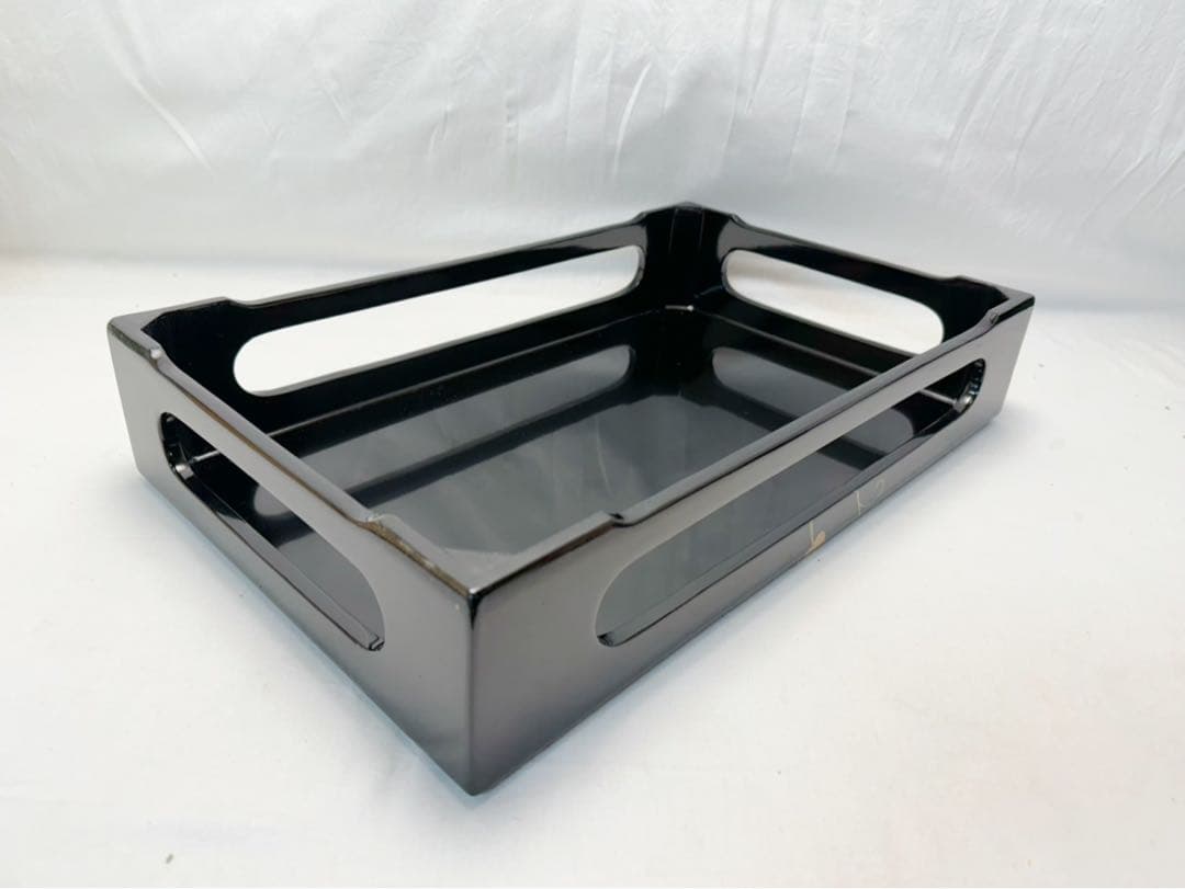 ほぼ未使用 華道具 木製黒真塗 花蒔絵 螺鈿付 花台 飾台 置台 盆栽台 共箱