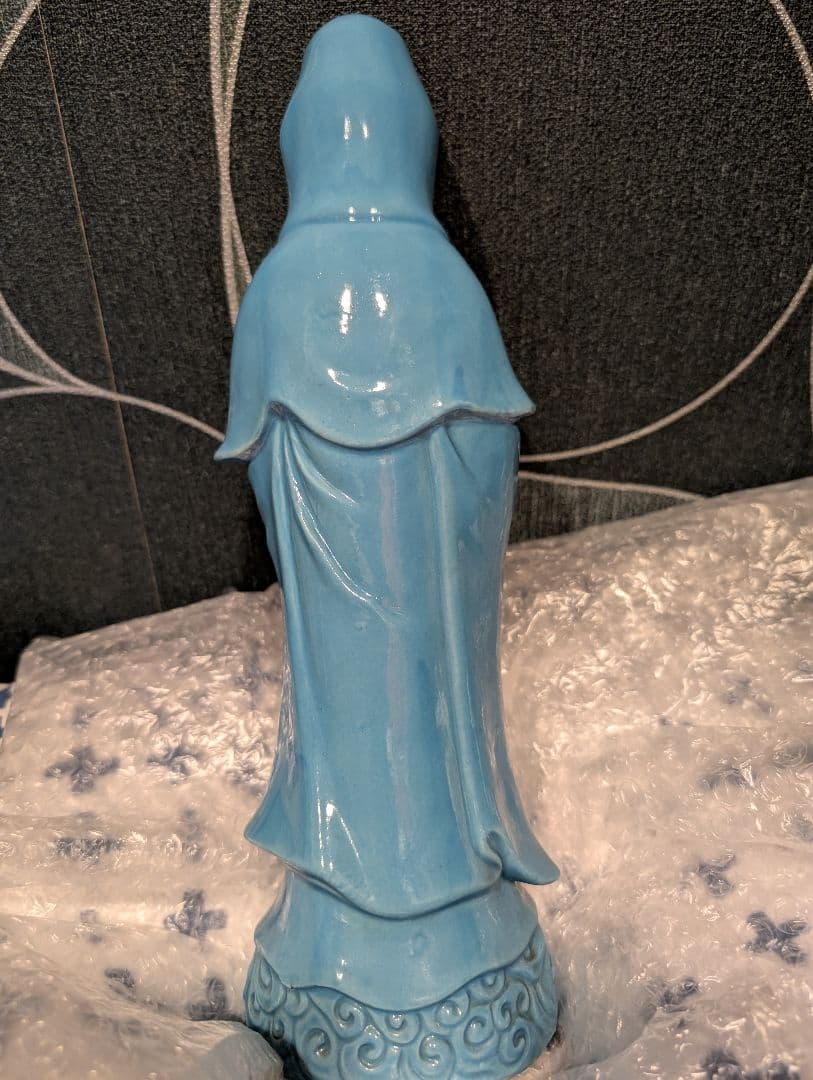 九谷焼　観世音菩薩像　観音様　仏像　浄瓶観音菩薩　骨董美術　置物