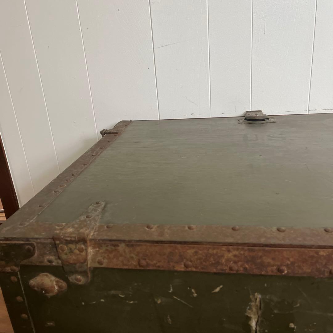 米軍　実物　US 木製　トランク　特大　送料無料