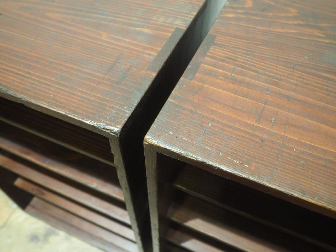 1216 2台セット　レトロな収納棚　飾り棚　本棚　ケース　古家具　アンティーク