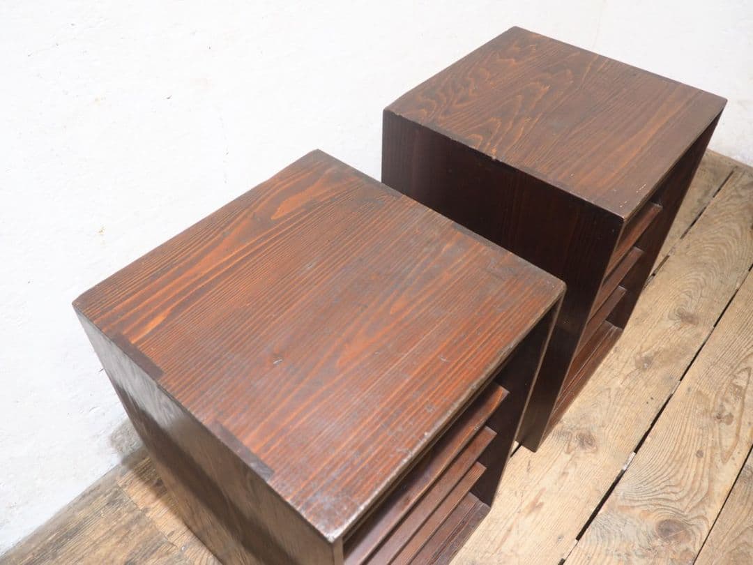 1216 2台セット　レトロな収納棚　飾り棚　本棚　ケース　古家具　アンティーク