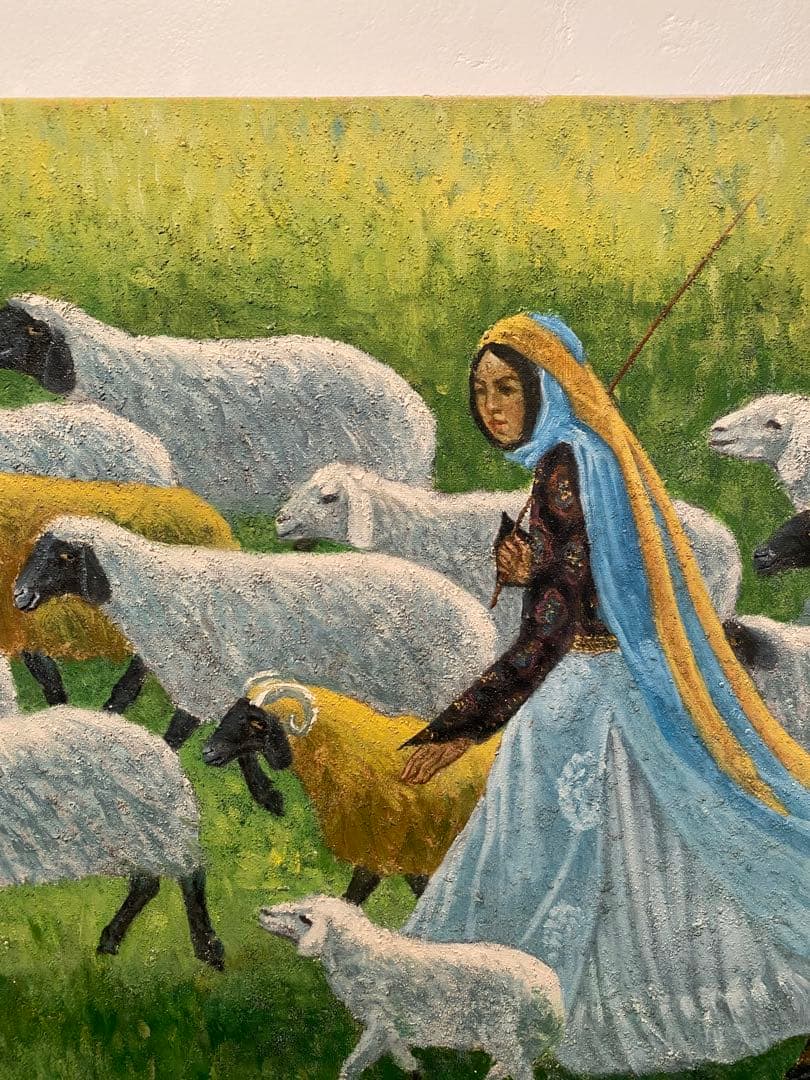 杉山寧『苾』を想わせる羊飼いの油彩画 P20