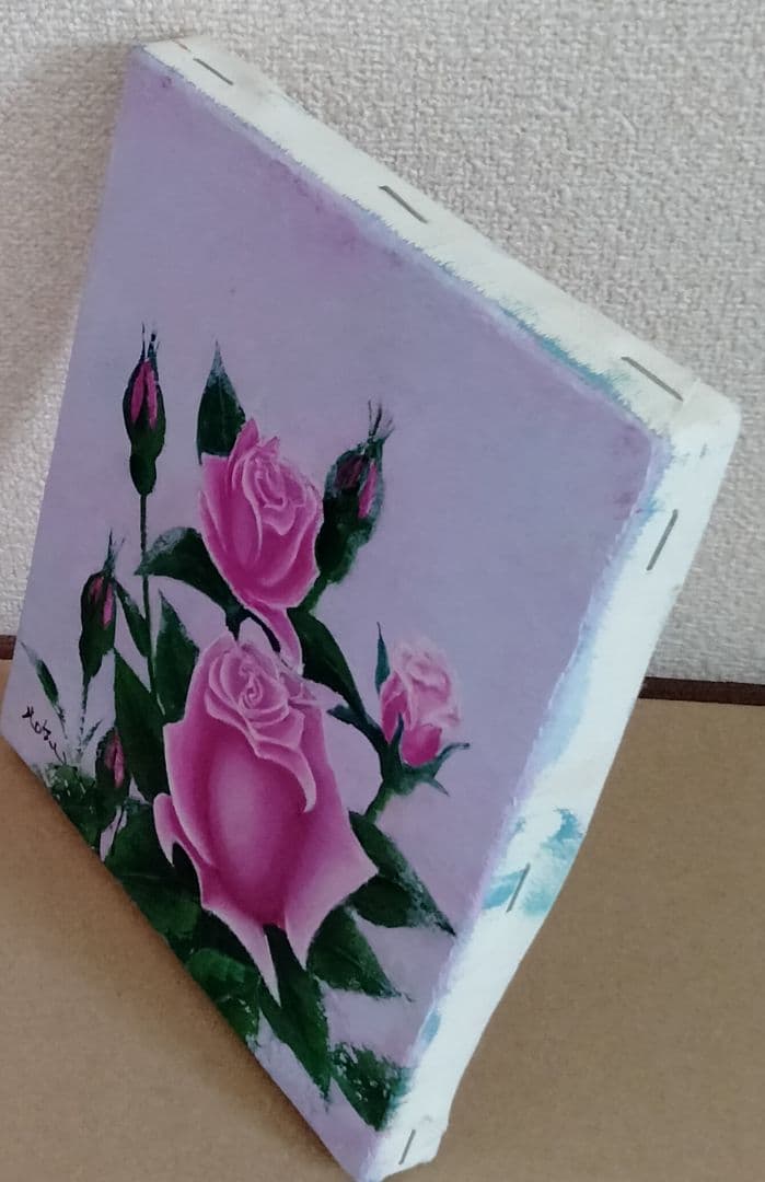 油絵　薔薇（藤娘）F0 洋画家・池畠 史幸 真筆画