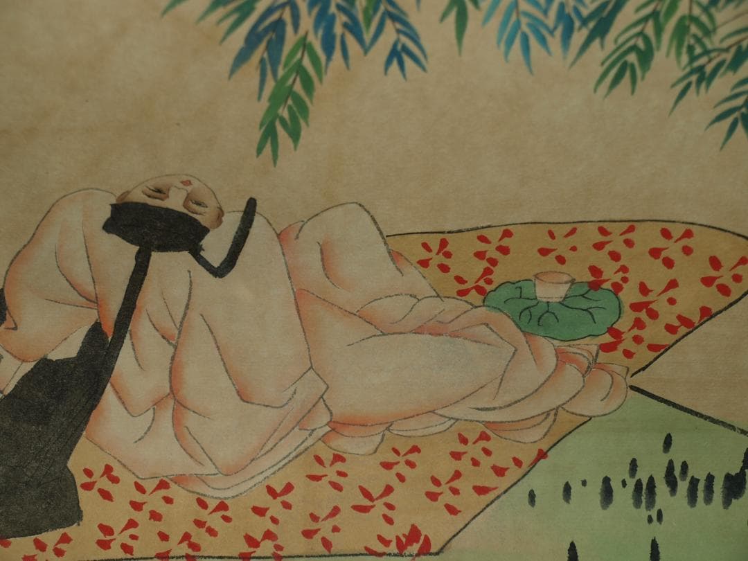 中国清時代の人物図　肉筆絵　激安骨董品 古美術 BD092A2-3