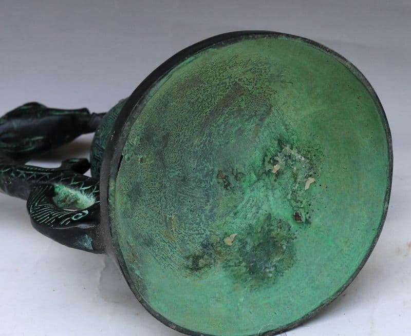 青銅器 双竜鐘曽侯乙編鐘 装飾品 現代工芸品 美術品 置物