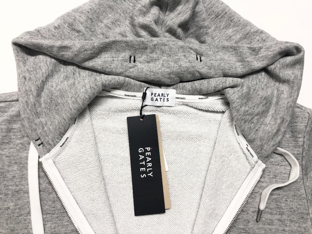 ○★新品未使用　PEARLY GATES　吊り裏毛フルジップパーカー　4　グレー
