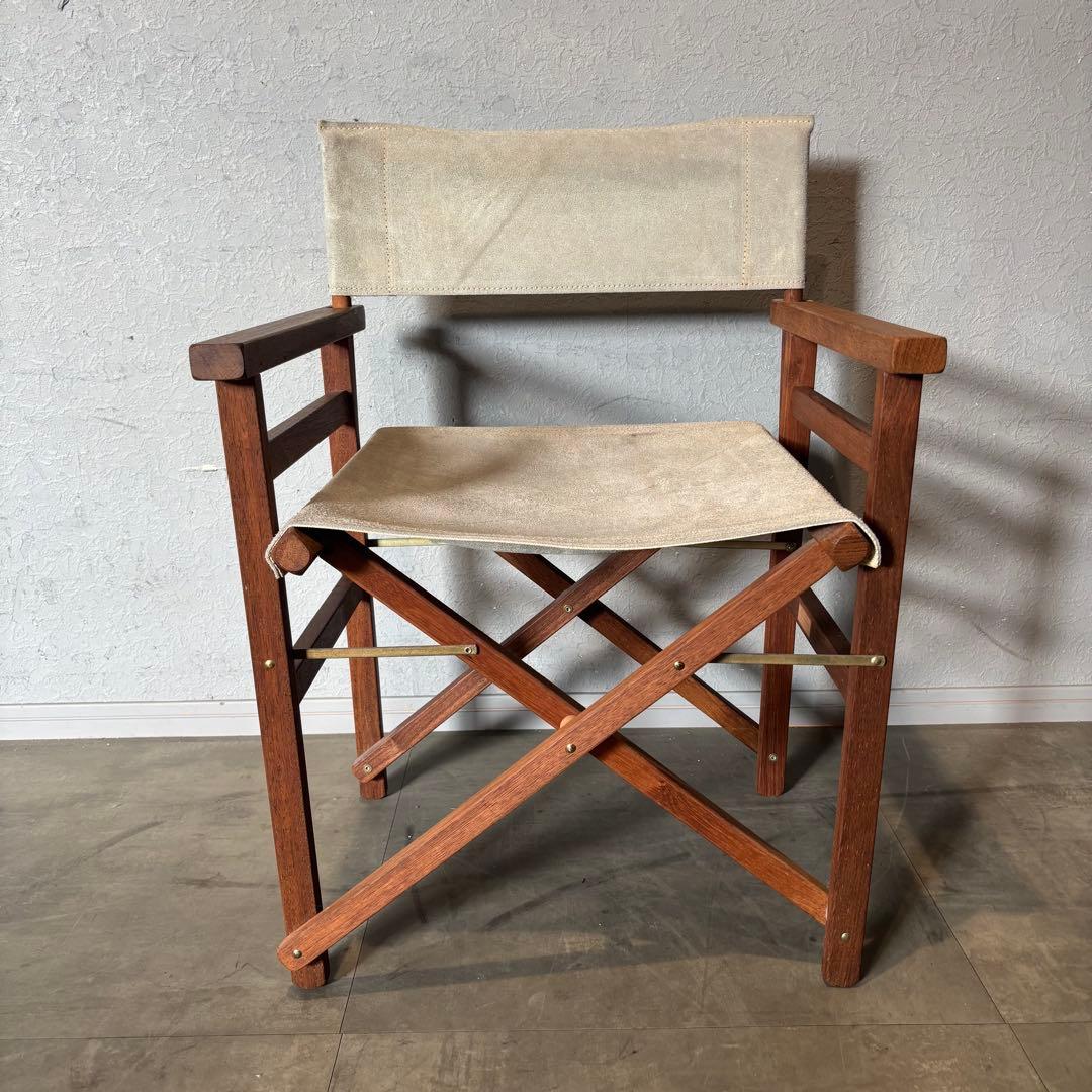 ディレクターチェア　革張り　グレー　オーストラリア