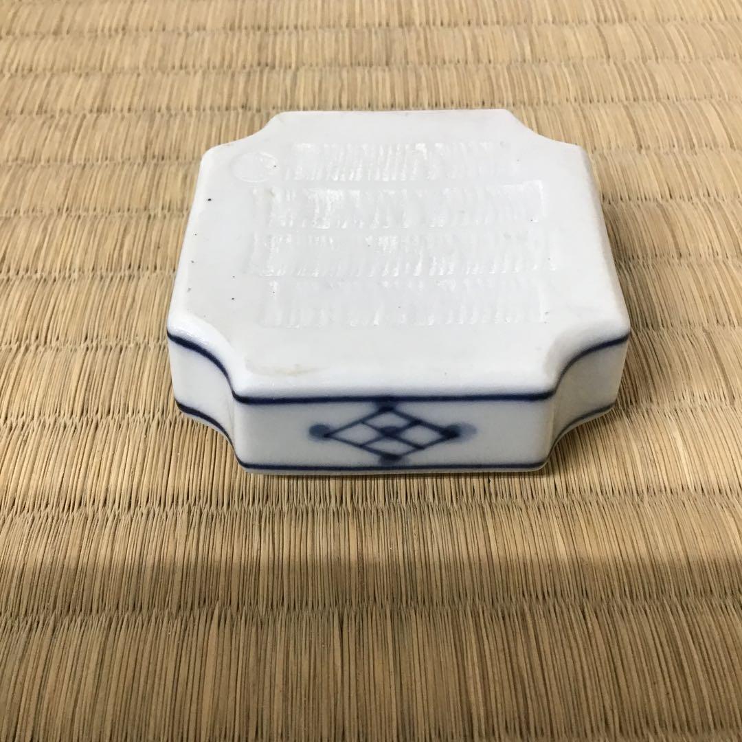 茶道具　香合　染付周茂叔香合　景雲作　共箱　S111KG